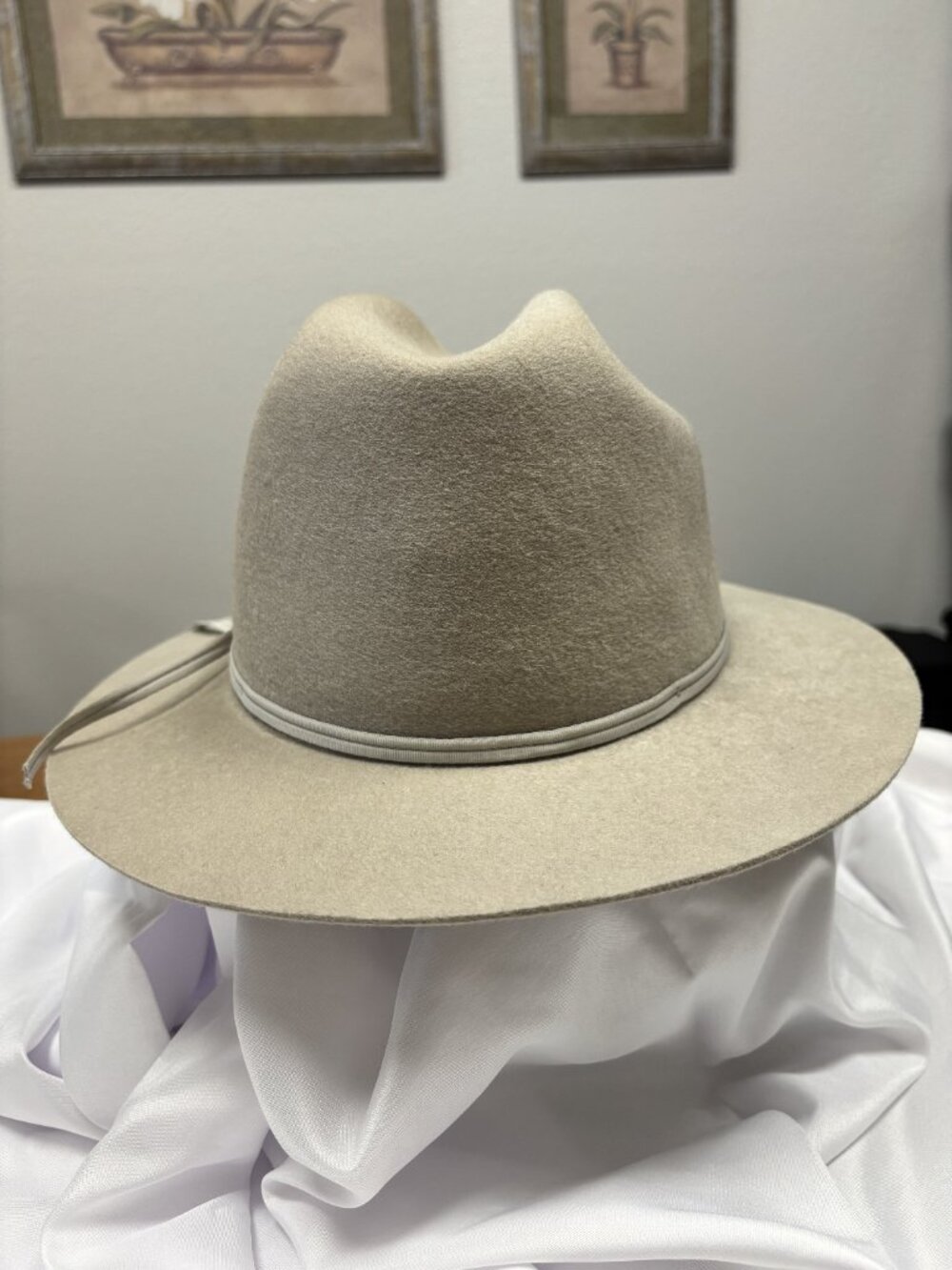 Women's Vintage Style 100% Wool Fedora Rancher Hat Large Made in USA Wide Brim